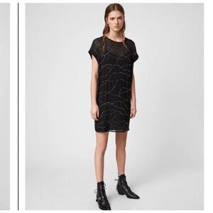All Saints Ales tee dress. Hand embellished sequins mini dress.